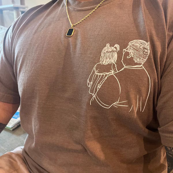 Customer photo review of Custom Embroidered Photo T-shirt for Dad | Personalized Dad Portrait Shirt For Father's Day