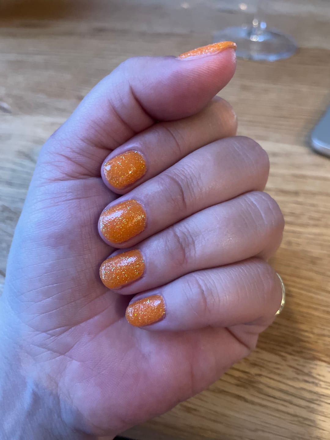 Customer photo review of Tangerine Orange Dipping Powder