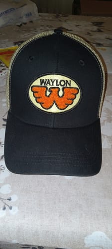Customer photo review of Flying W Patched Waylon Jennings Trucker Hat