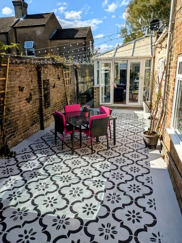 Customer photo review of JANNAH Faux-Tile Stencil