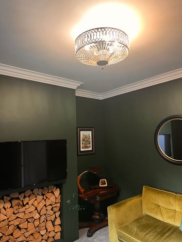 Customer photo review of Carved Crystal Drum Semi Flush Mount