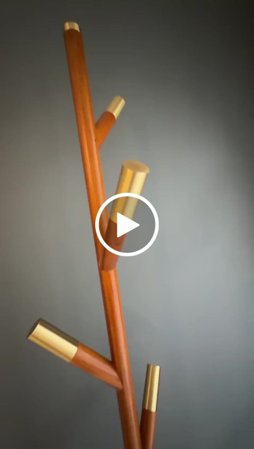 Customer video review of Minimalist Teak Coat Rack – Branch Design