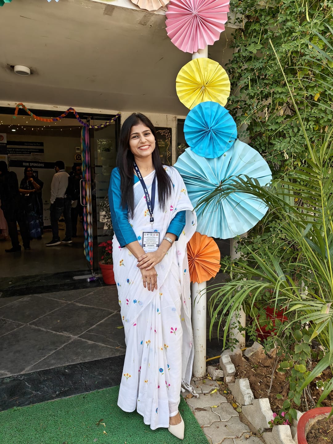 Customer photo review of White Embroidered Mulmul Cotton Saree