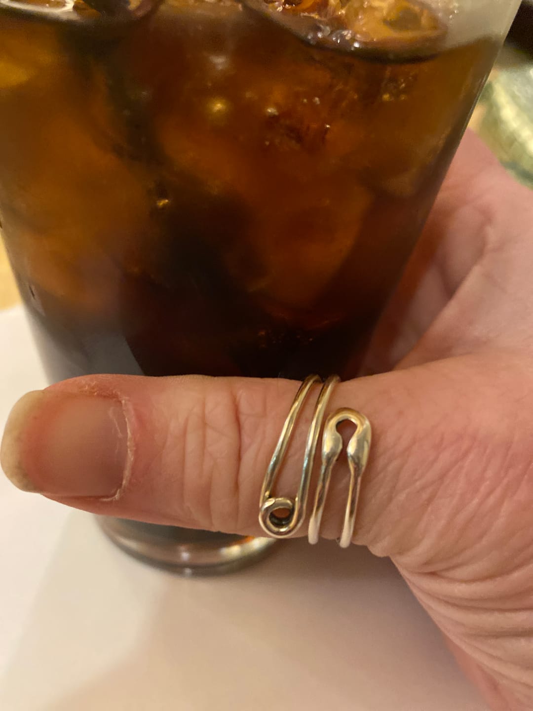 Customer photo review of Safety Pin Ring Sterling Silver