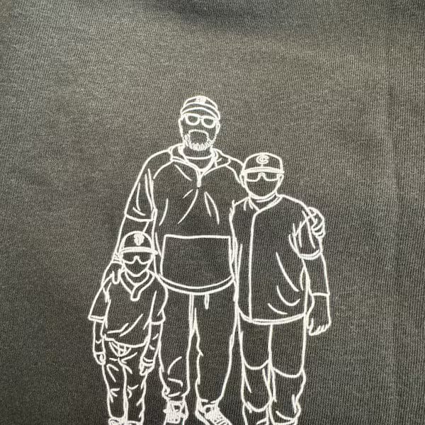 Customer photo review of Custom Embroidered Photo T-shirt for Dad | Personalized Dad Portrait Shirt For Father's Day