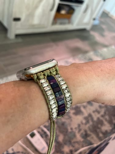 Customer photo review of Divine Lapis Purple Apple Watch Strap