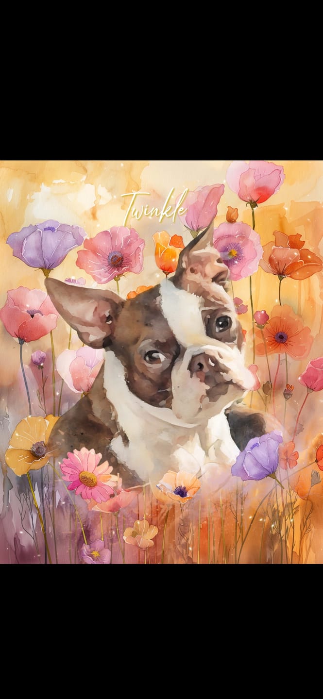 Customer photo review of Custom Watercolor Pet Portrait – BlossomTails
