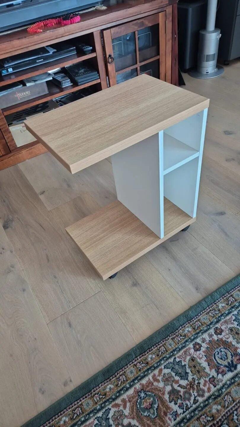 Customer photo review of Luna Lamp Table / Side Table With Wheels