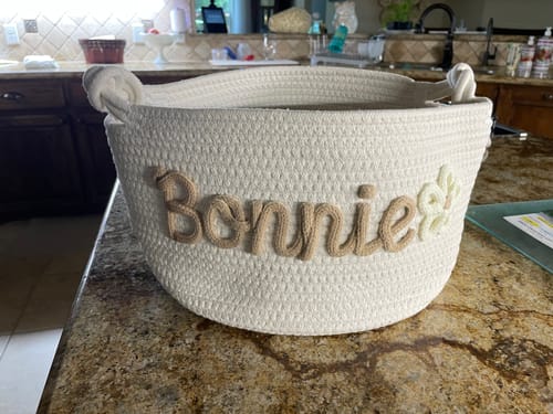Customer photo review of Baby Knits™ Personalized Knitted Basket