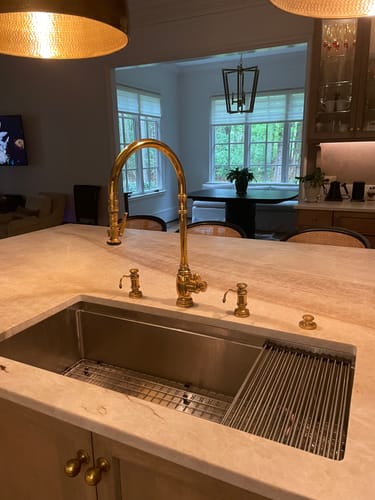 Customer photo review of 40" Large Workstation Kitchen Sink - Single Bowl - Reversible Offset Drain (5LS40c)