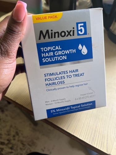 Customer photo review of Minoxi5 Minoxidil SOLUTION, 6 PACK
