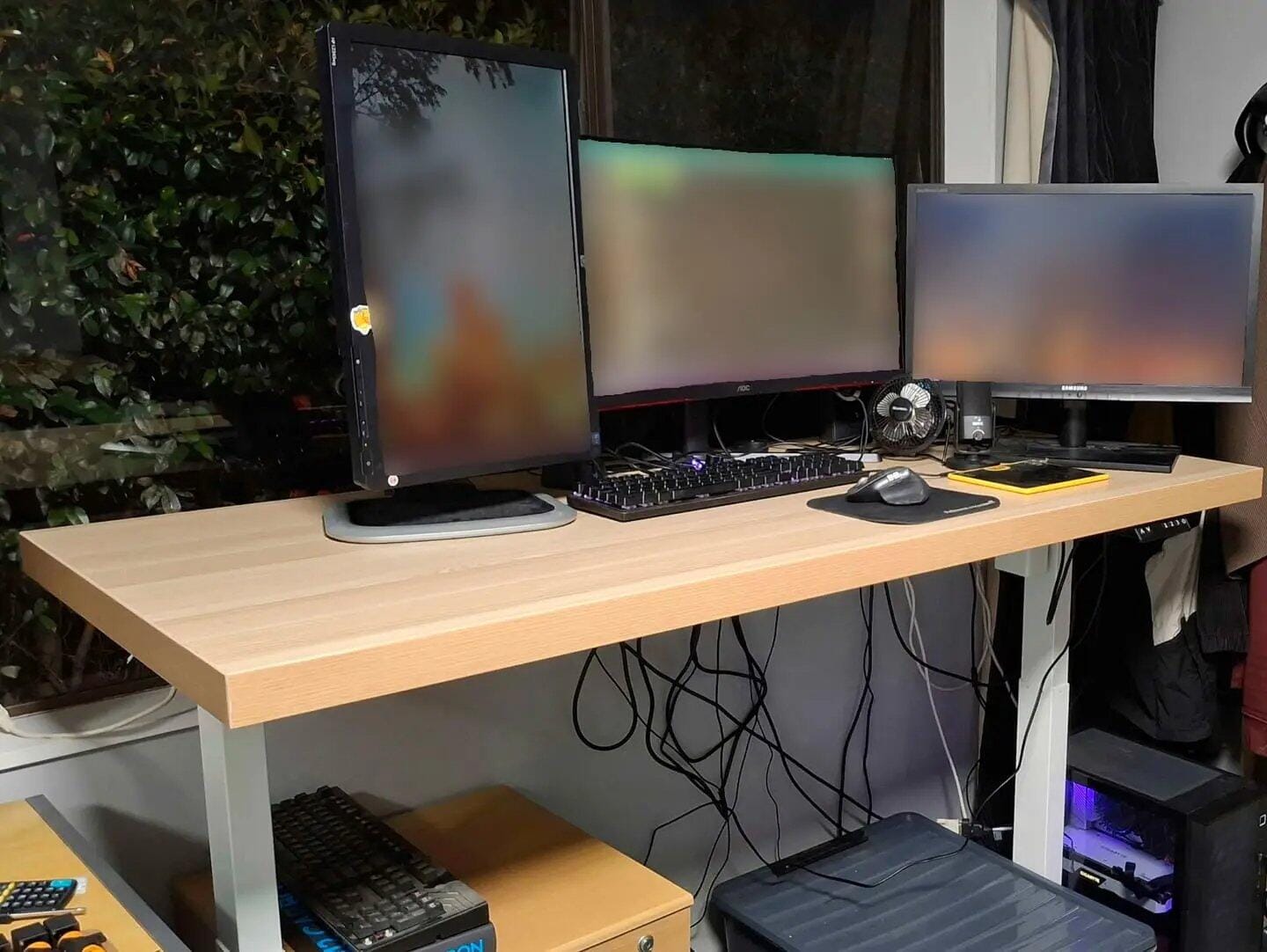 Customer photo review of Asti Electrtic Standing Height Adjustable Desk, With 2 USB charging ports and 2 outlet socket