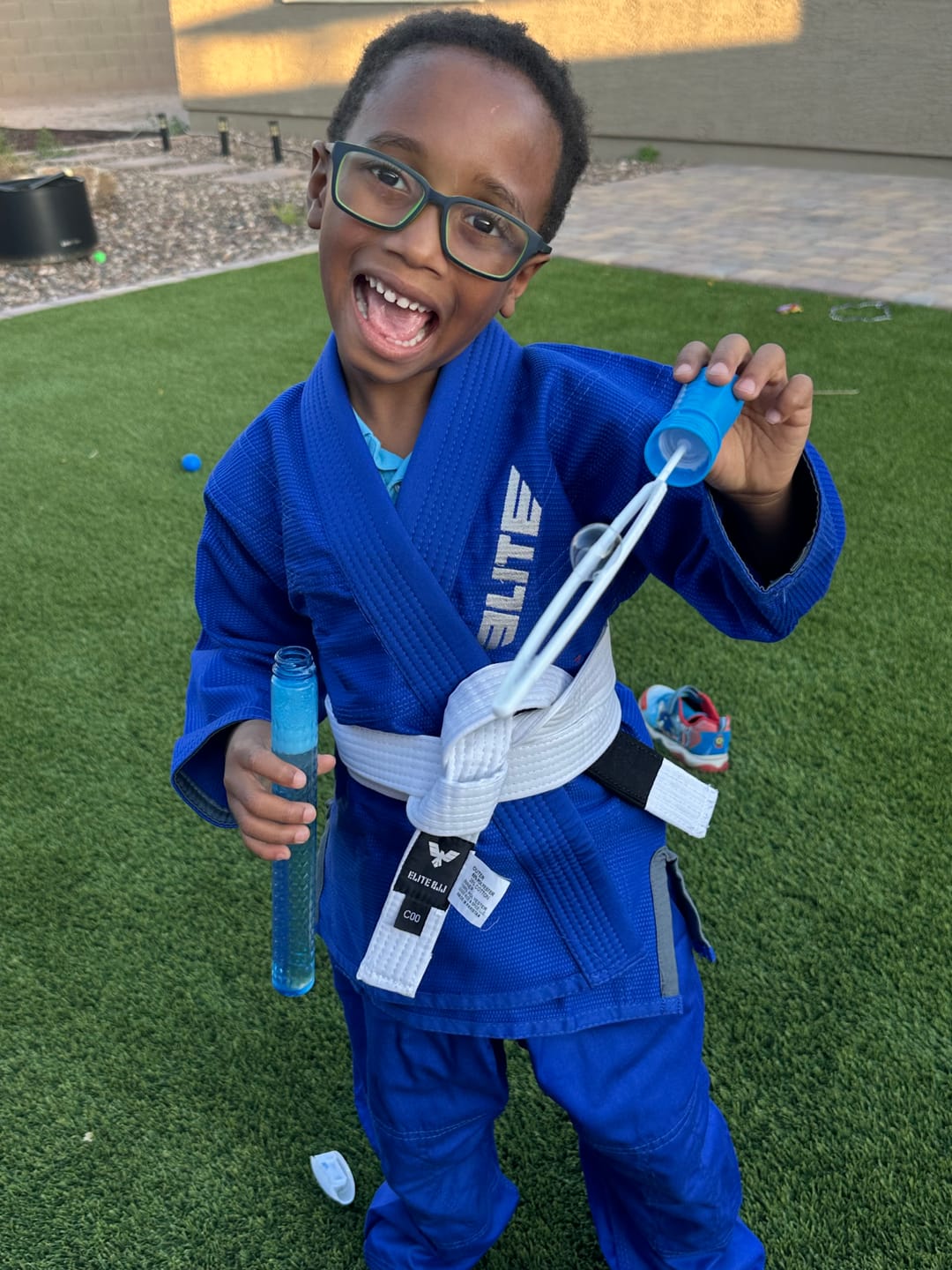 Customer photo review of Core Blue Brazilian Jiu Jitsu Kids BJJ Gi