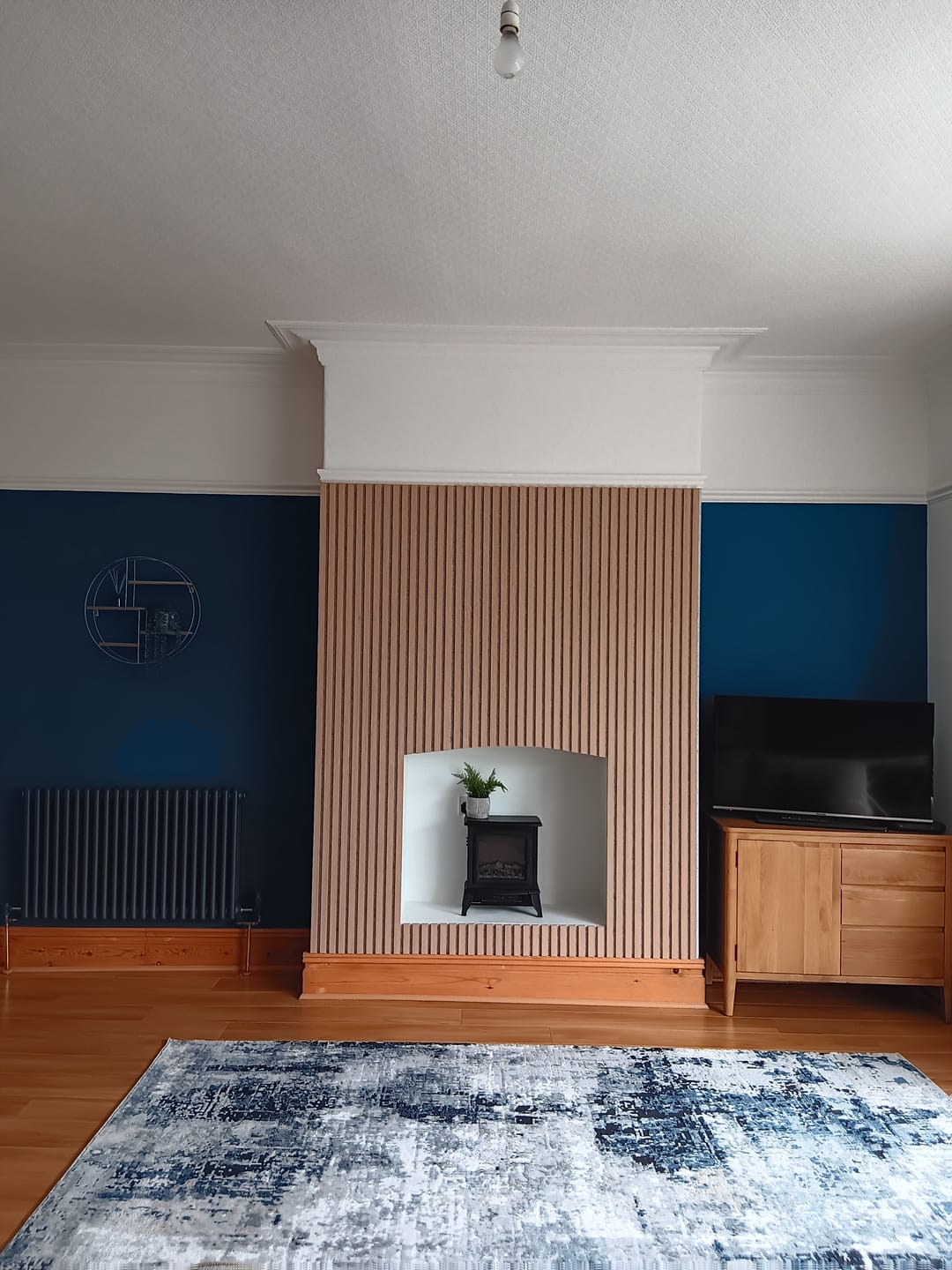 Customer photo review of Wooden Wall Panel | Natural Oak Grey Felt | Premium 3-sided Wood Veneer
