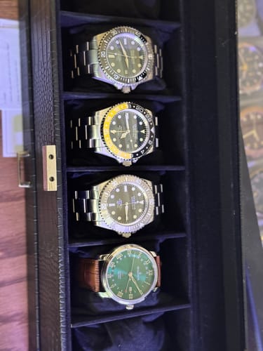 Customer photo review of Oceaneva Men's OceanTrek GMT Automatic 200m Leather Watch Green