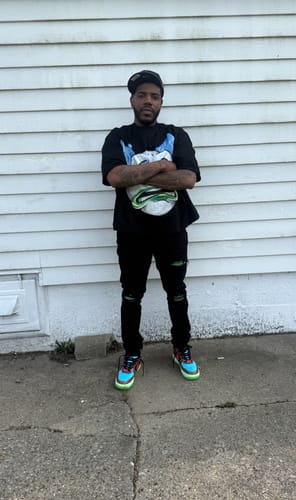 Customer photo review of Billionaire Studios Bloo Clown Black Tee