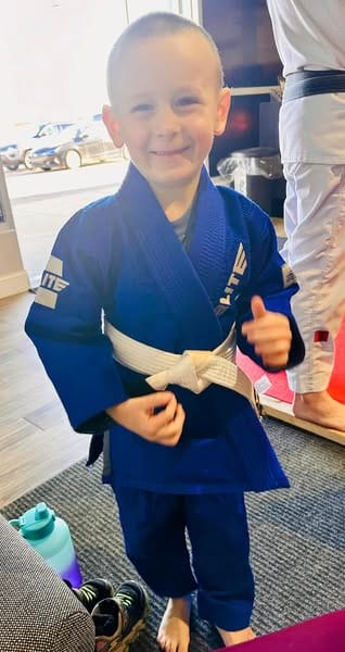 Customer photo review of Core Blue Brazilian Jiu Jitsu Kids BJJ Gi
