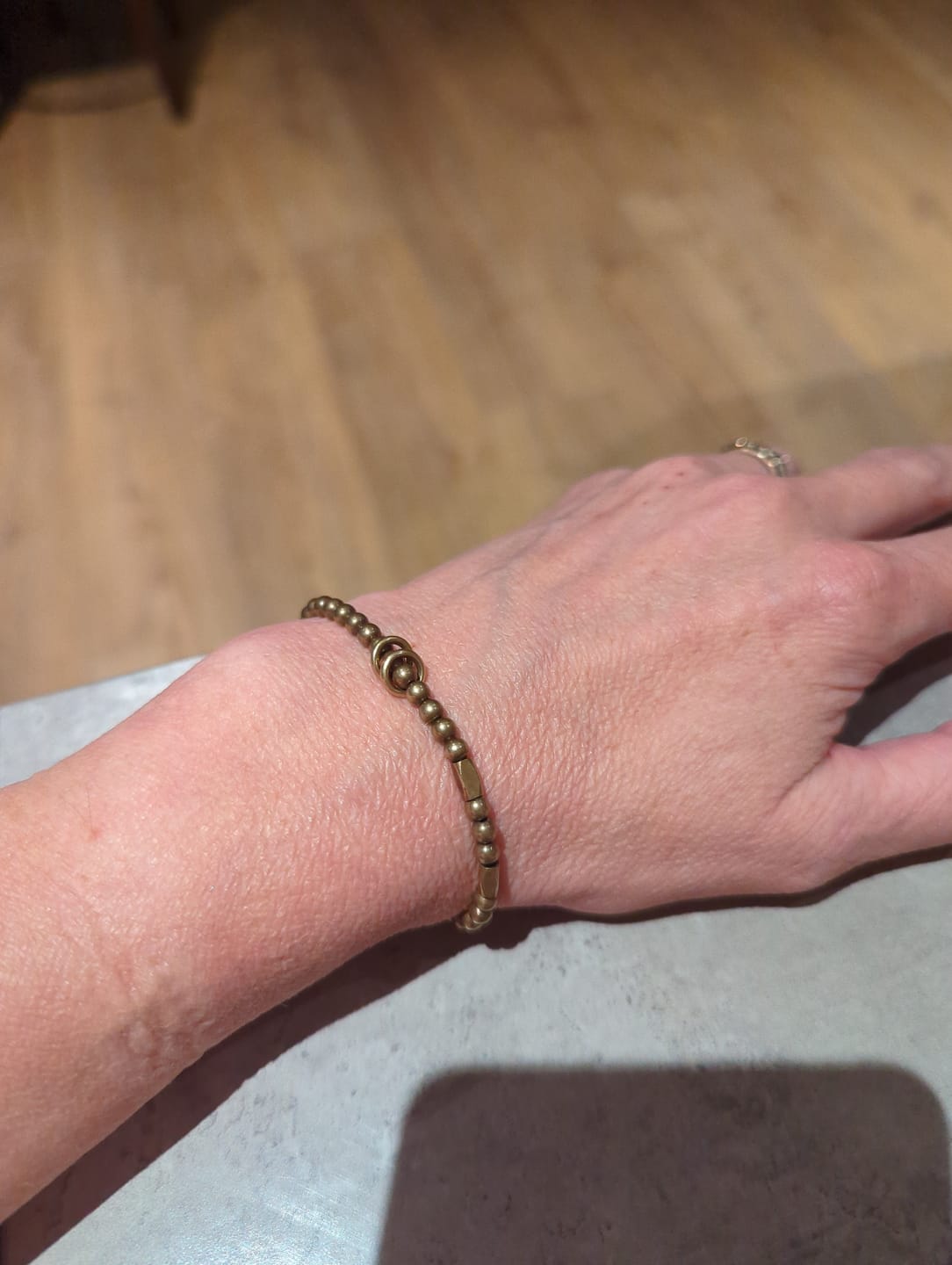 Customer photo review of Buddha Stones Wealth Self Care Copper Brass Beads Design Couple Bracelet