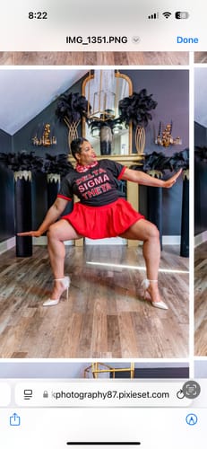 Customer photo review of DST premium embroidered T shirt- RUNS SMALL SIZE UP