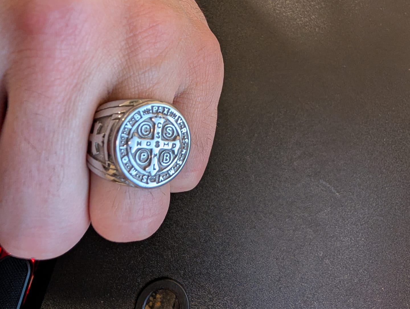 Customer photo review of Free Today: St. Benedict the Protector Ring