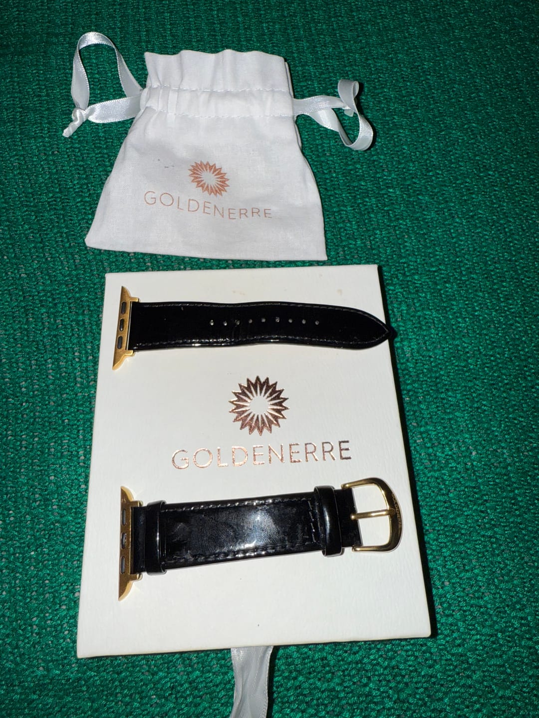 Customer photo review of Black Patent Leather Band for the Apple Watch