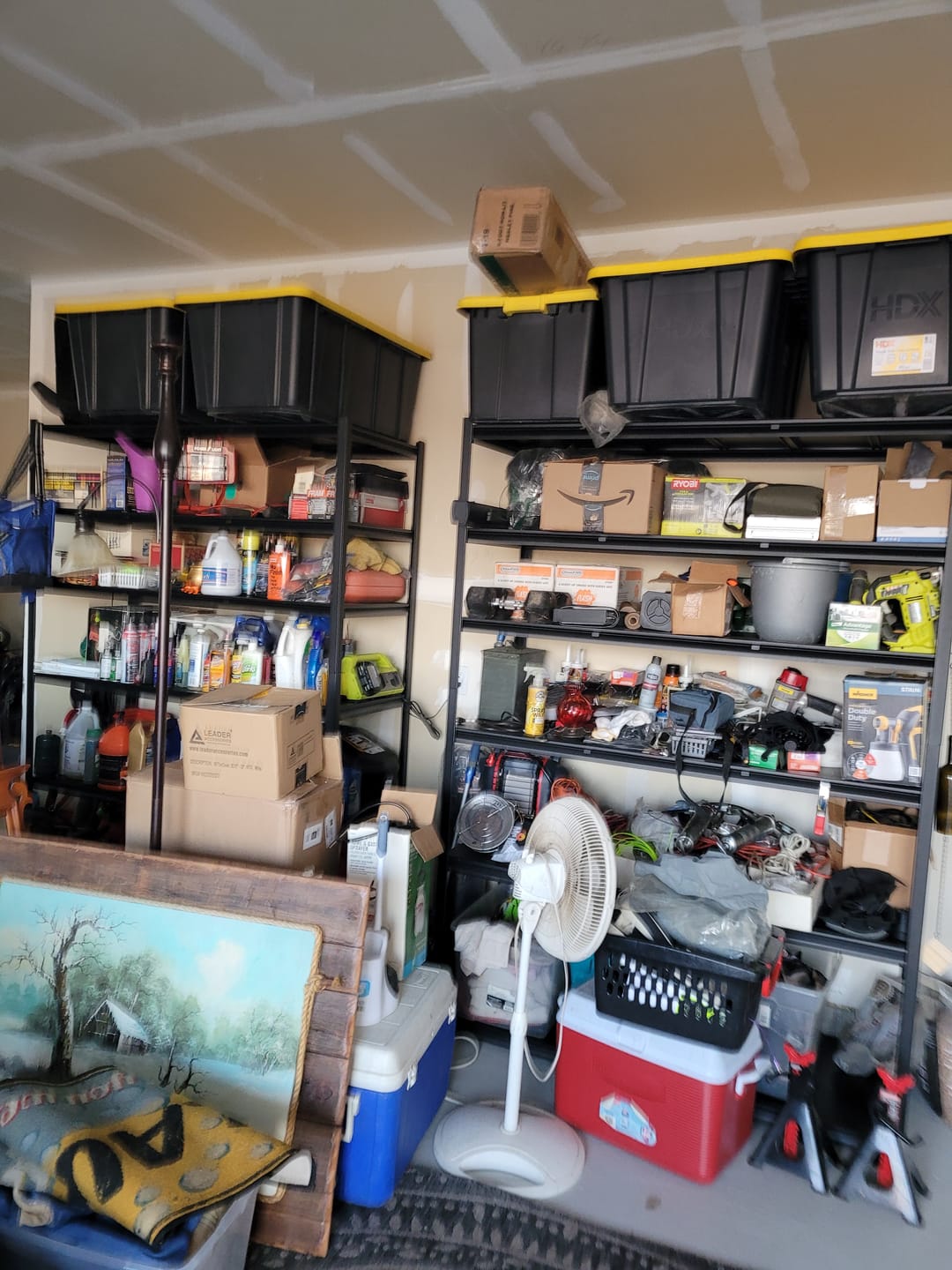 Customer photo review of REIBII 6-tier 3500LBS Heavy Duty Garage Shelving, Adjustable Metal Shelving,Industrial Storage Shelves for Garage,Warehouse, Basement