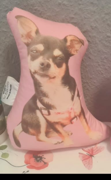Customer photo review of Personalisiertes Hundekissen