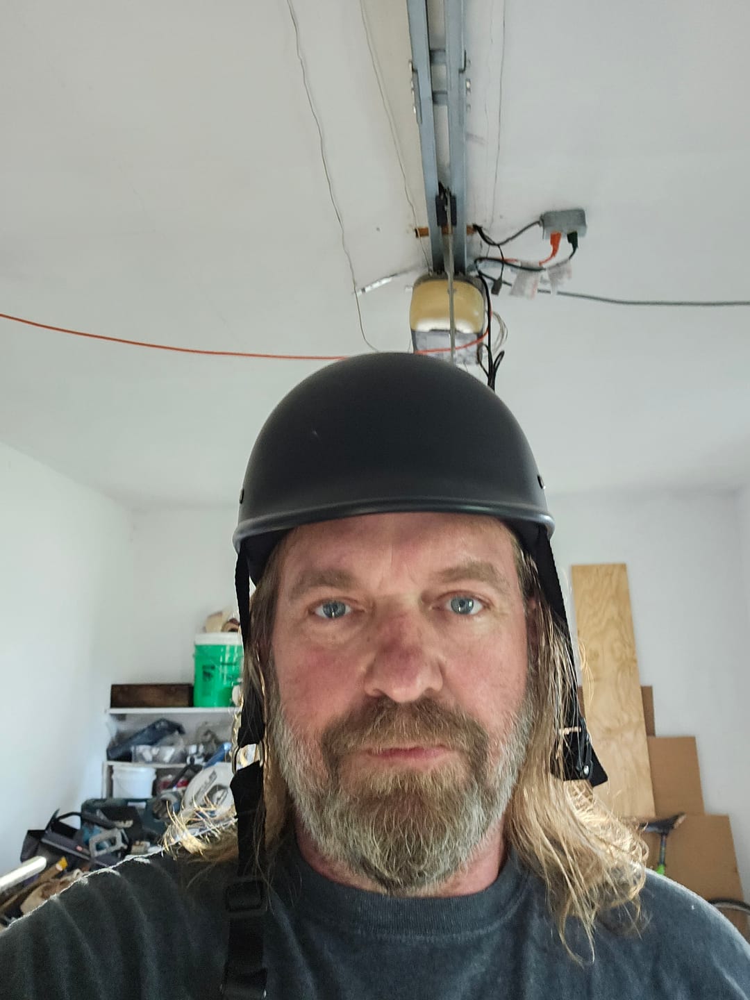 Customer photo review of World's Smallest & Lightest DOT Open Face Polo Helmet- Matte Black