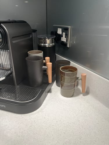 Customer photo review of Vintage Earth Coffee Cups With Wooden Handle