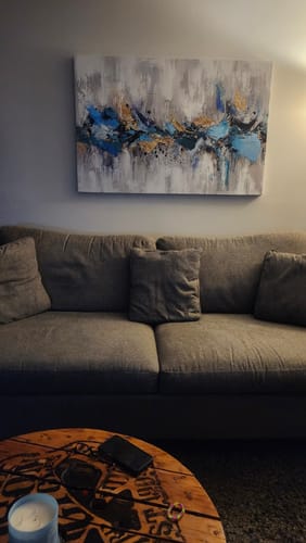 Customer photo review of 'Ebb and Flow' Framed Canvas