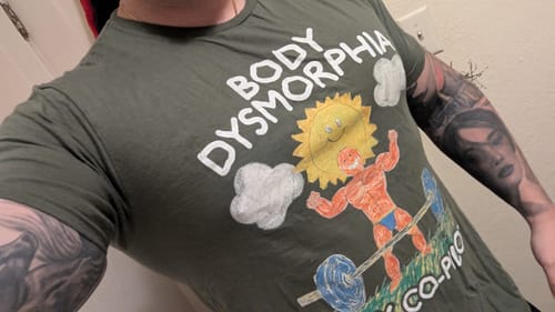 Customer photo review of Body Dysmorphia Drawing T-Shirt