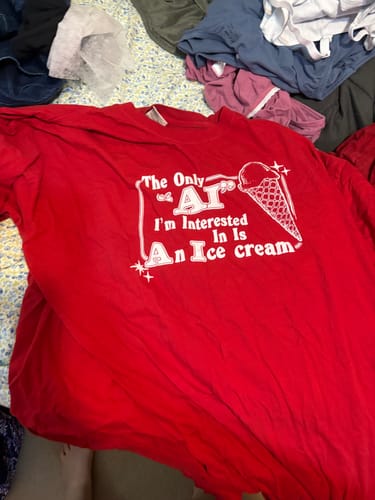 Customer photo review of Only AI I'm Interested I'm In (Ice Cream) Unisex t-shirt
