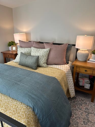 Customer photo review of Rose Gingham-Double Sided-18" | 20" | 22" | 26"