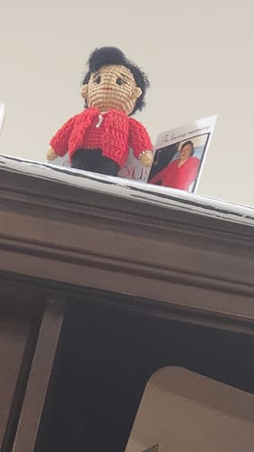 Customer photo review of Dolly® Personalized Crochet Doll with Photo Card