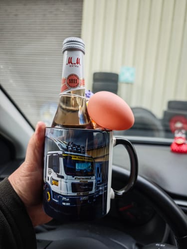 Customer photo review of TassenExpress - Becher Keramik Tasse mit Logo bedruckt 325ml Firmenlogo