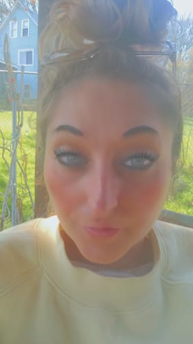 Customer photo review of Pixie Blue Prescription Colored Contact Lenses