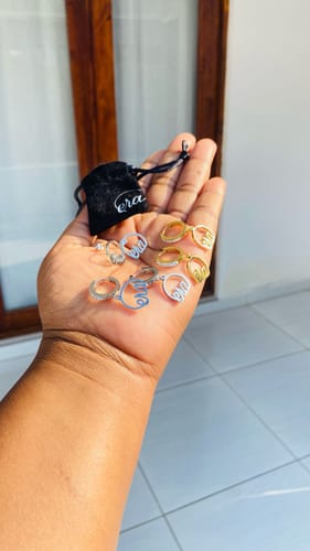 Customer photo review of Gold Era Logo Studs