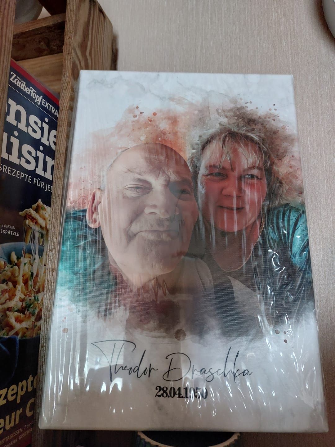 Customer photo review of Muttertagsgeschenk - Euer Foto als Aquarell - Persönliches Geschenk für Mama zum Geburtstag