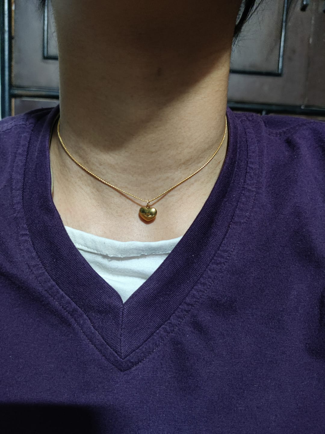 Customer photo review of White Heart Necklace
