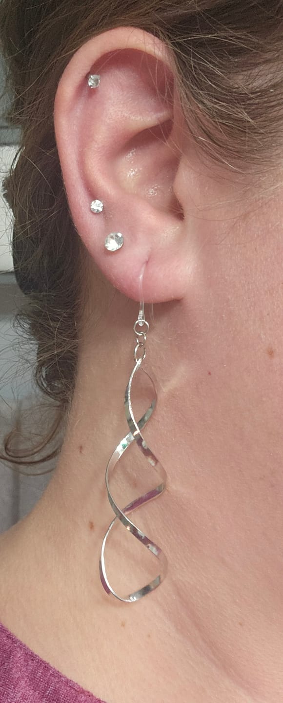 Customer photo review of Petite Faux Diamond Studs Hypoallergenic Earrings for Sensitive Ears Made with Plastic Posts