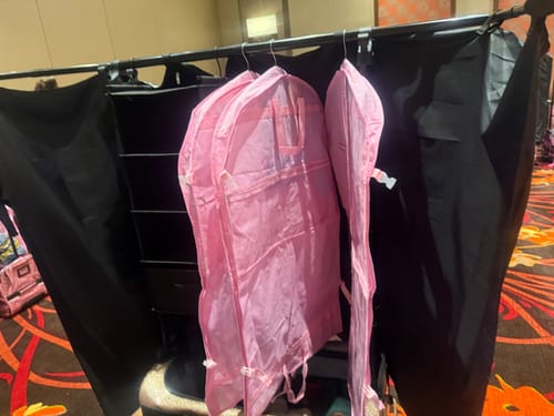 Customer photo review of Glam'r Gear® Mobile Changing Station™ Dance Duffel Bag with Built-In uHide® Rack