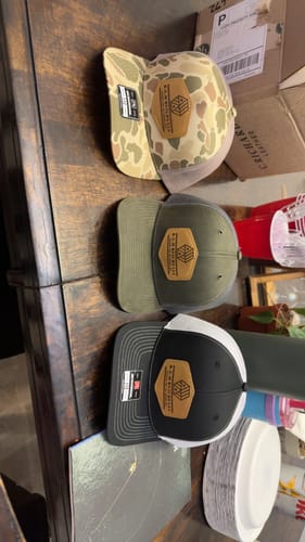 Customer photo review of Richardson 112WF Custom Leather Patch Hat - Work Built Trucker