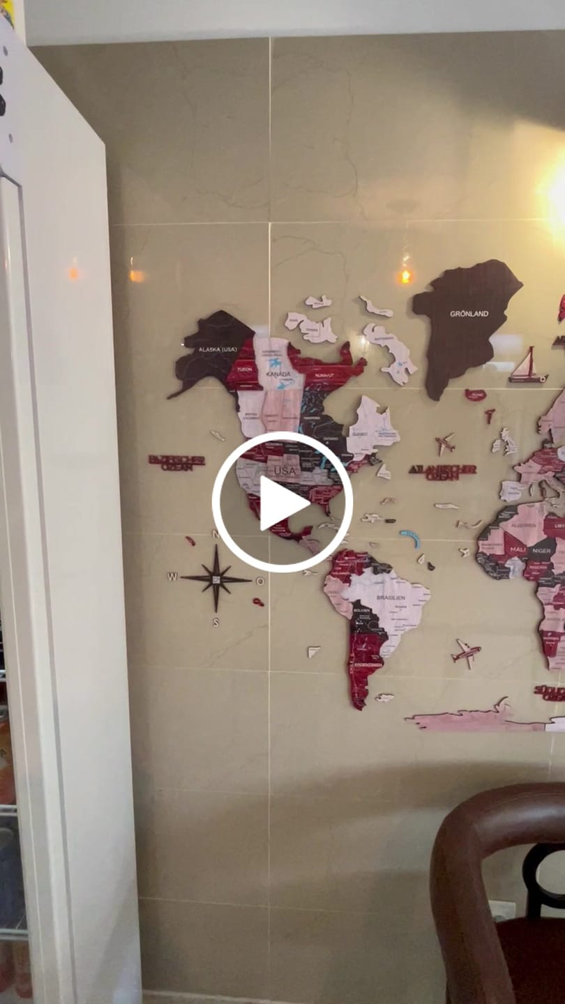 Customer video review of 3D Wooden World Map Urban