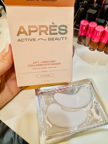 Customer photo review of Lift + Restore Collagen Eye Masks