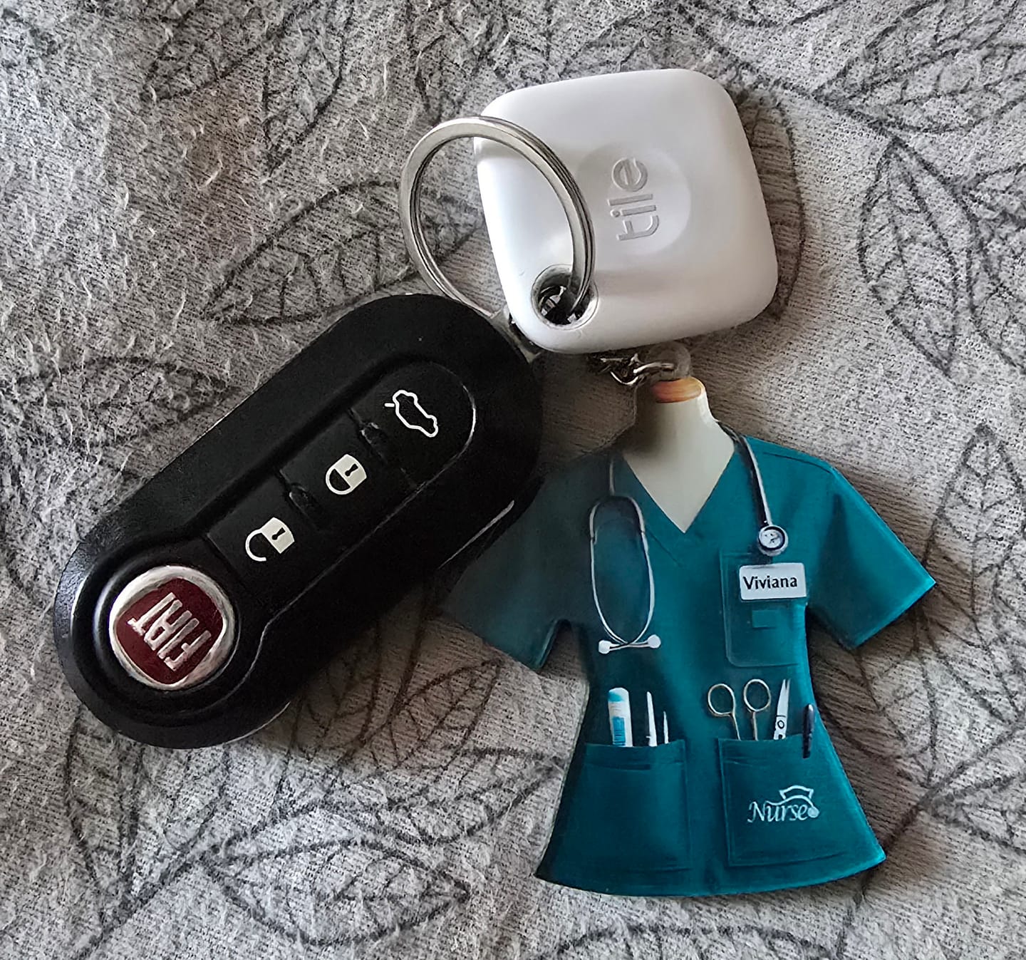 Customer photo review of Nurse Uniform Custom Name Personalized Keychain