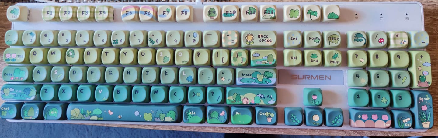Customer photo review of KiiBOOM X Cosydiaries Rainy Froggy Day Keycap Set