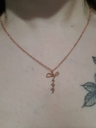 Customer photo review of Personalised Vertical Name Necklace