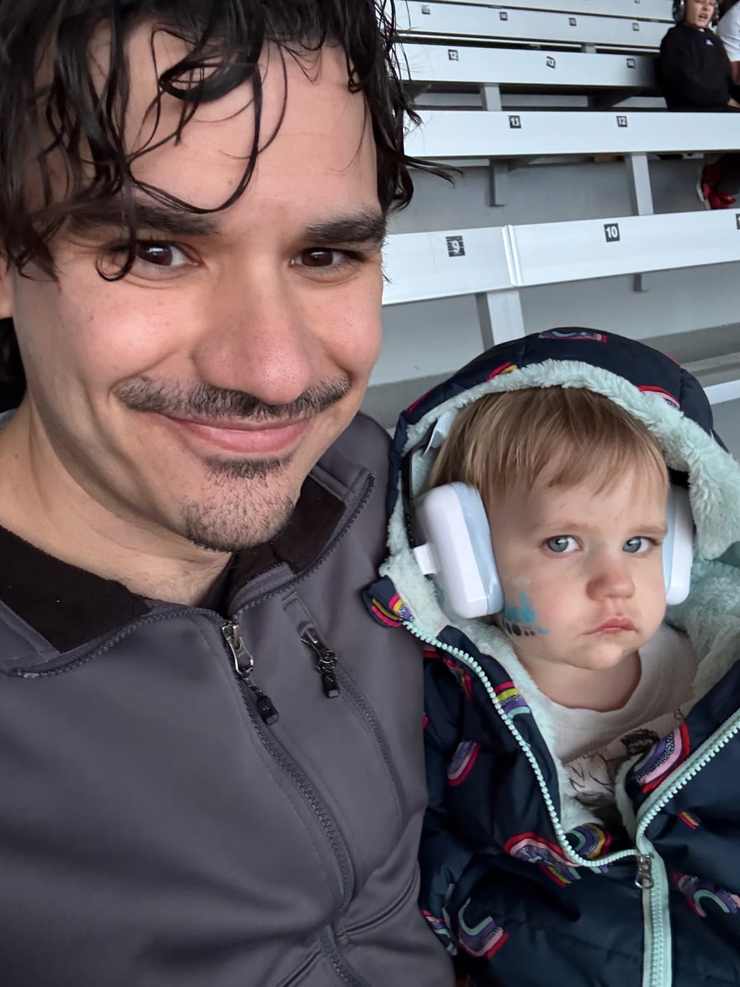 Customer photo review of Decibel Defense Kids Earmuffs in Blue