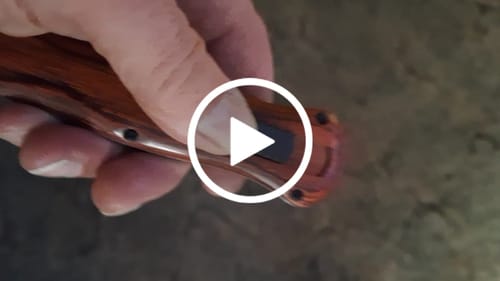 Customer video review of 9" Delta Force OTF Wood Design