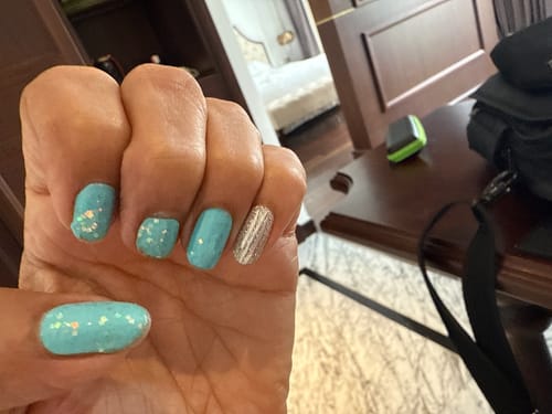 Customer photo review of Glass | Silver Holographic Nail Polish Wrap